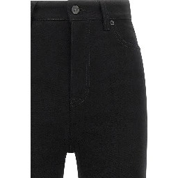 Black Elastane High-Waisted Jean