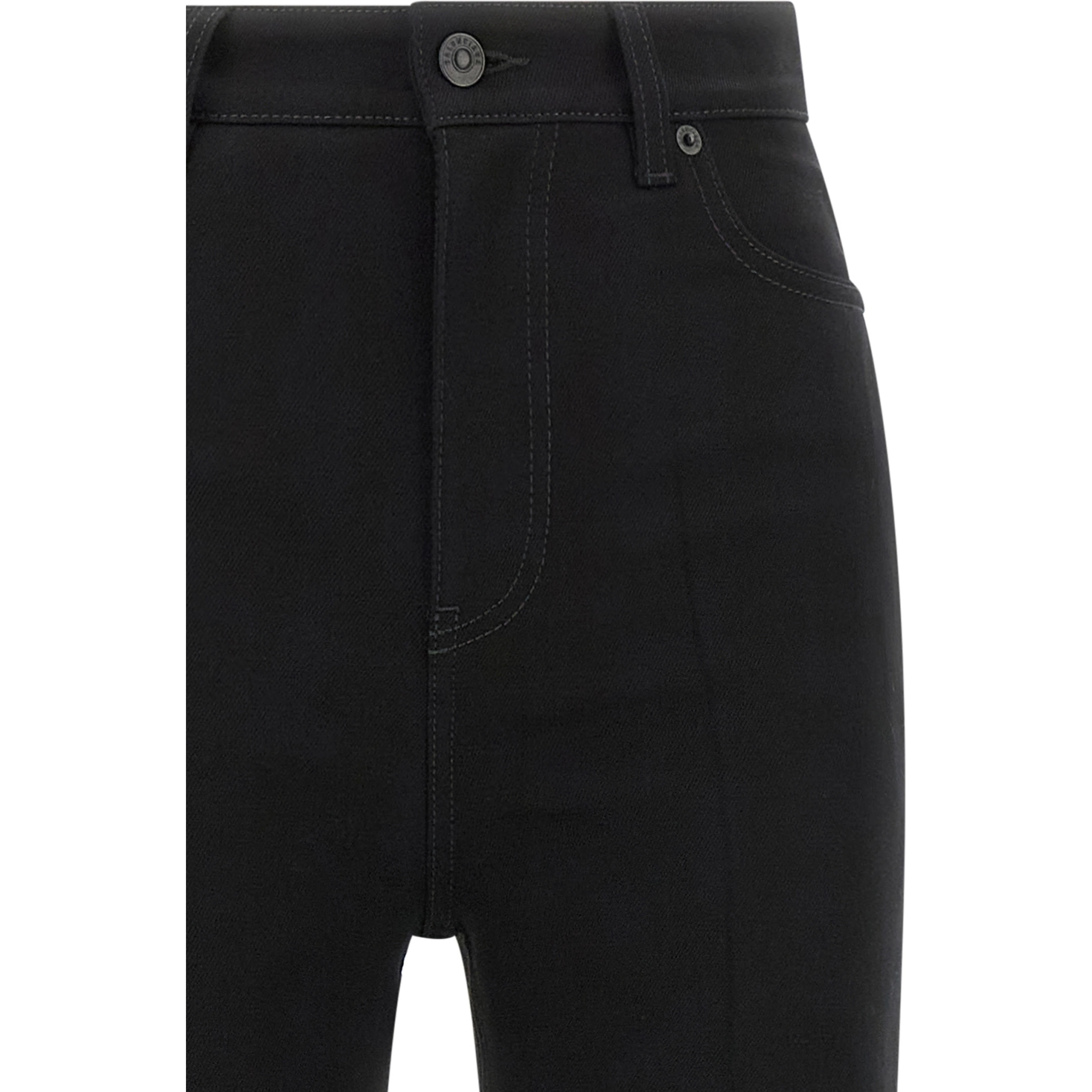 Black Elastane High-Waisted Jean