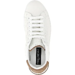 Beige Calfskin Low Top Sneakers