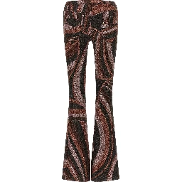 Bordeaux Polyamide Flared Pants