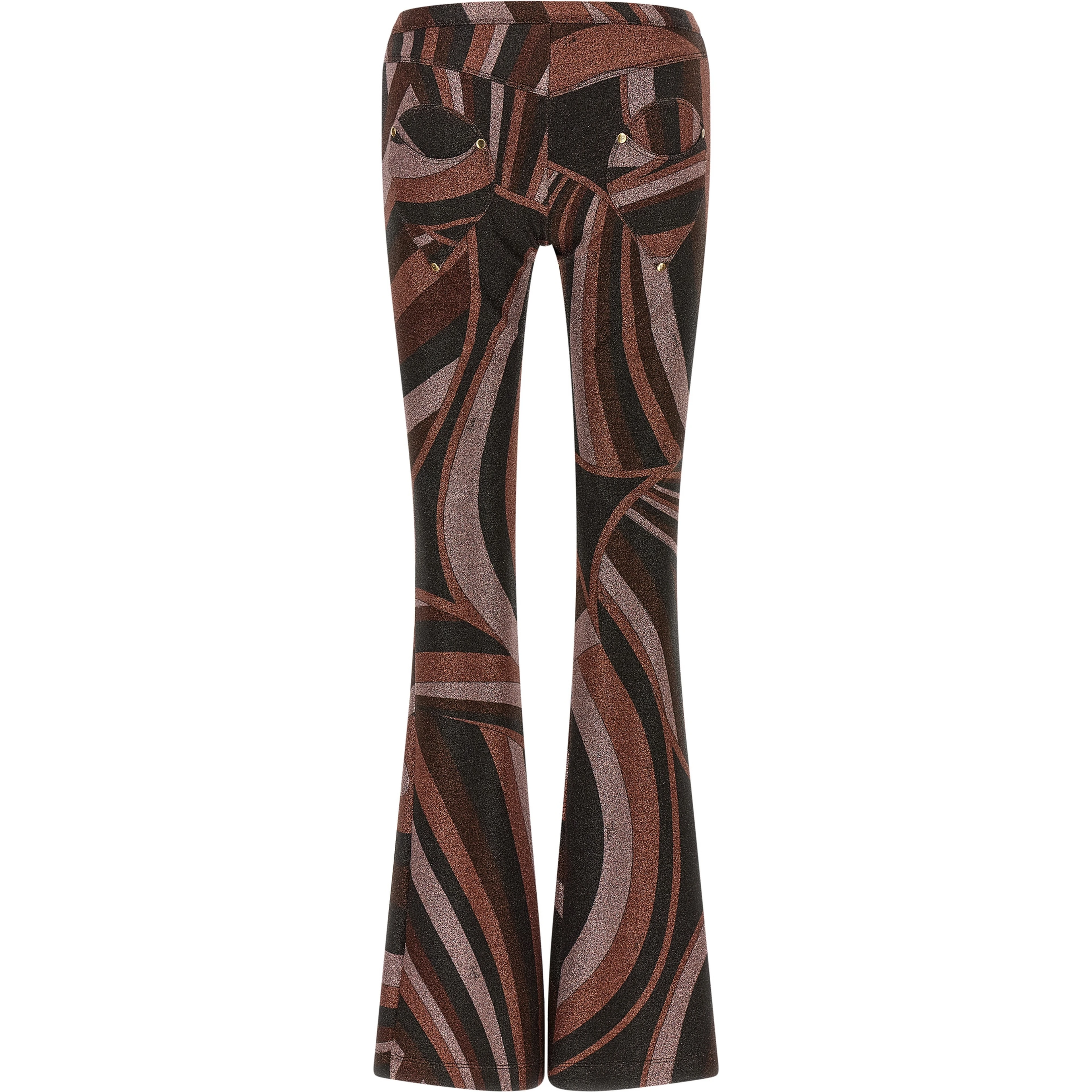 Bordeaux Polyamide Flared Pants