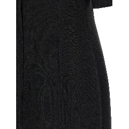 Black Virgin Wool Midi Dress