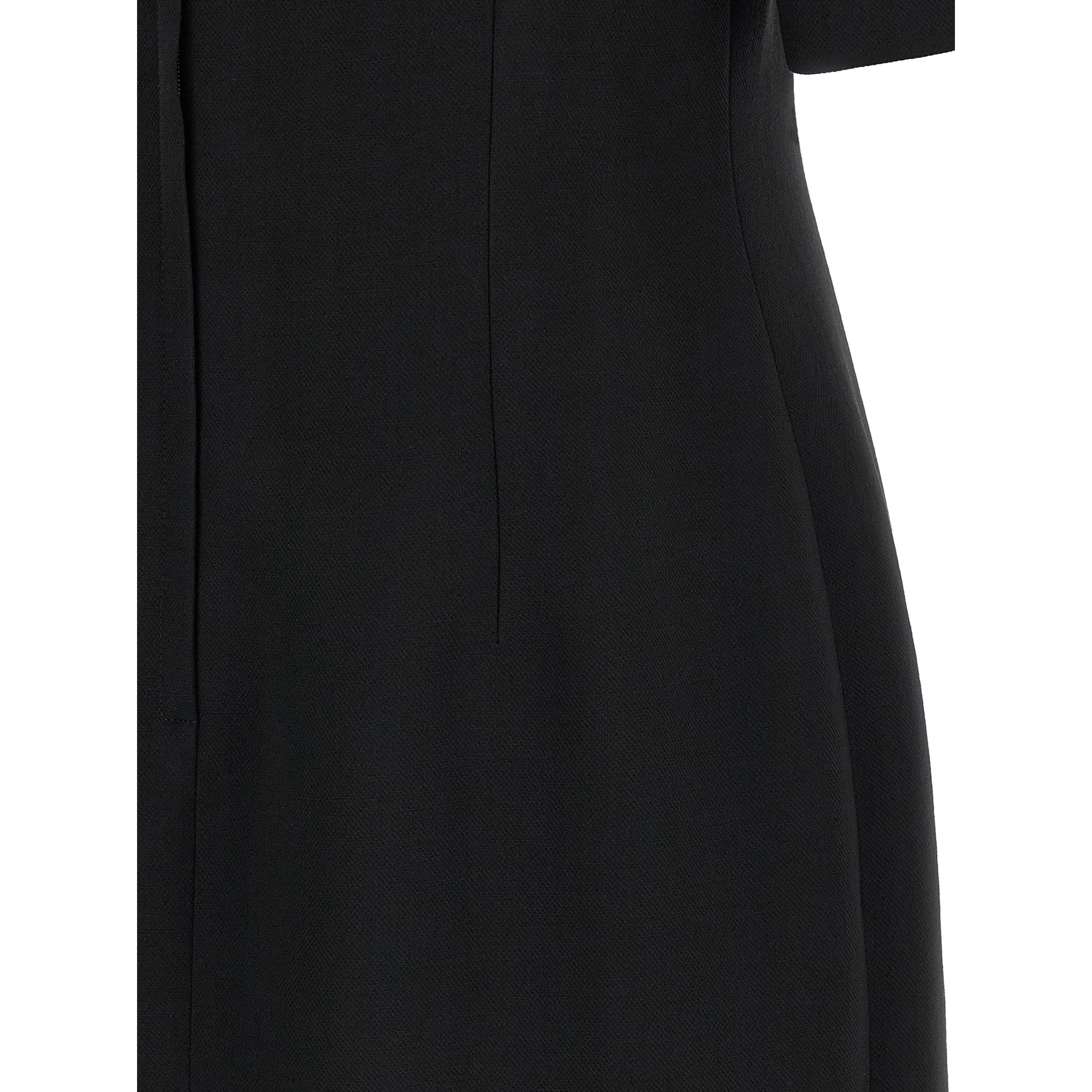 Black Virgin Wool Midi Dress