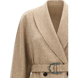 Beige Virgin Wool Coat