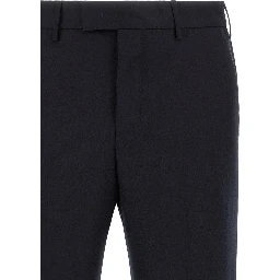 Blue Virgin Wool Dress Pants