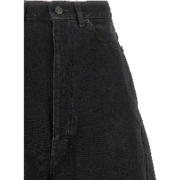 Black Cotton High-Waisted Jean