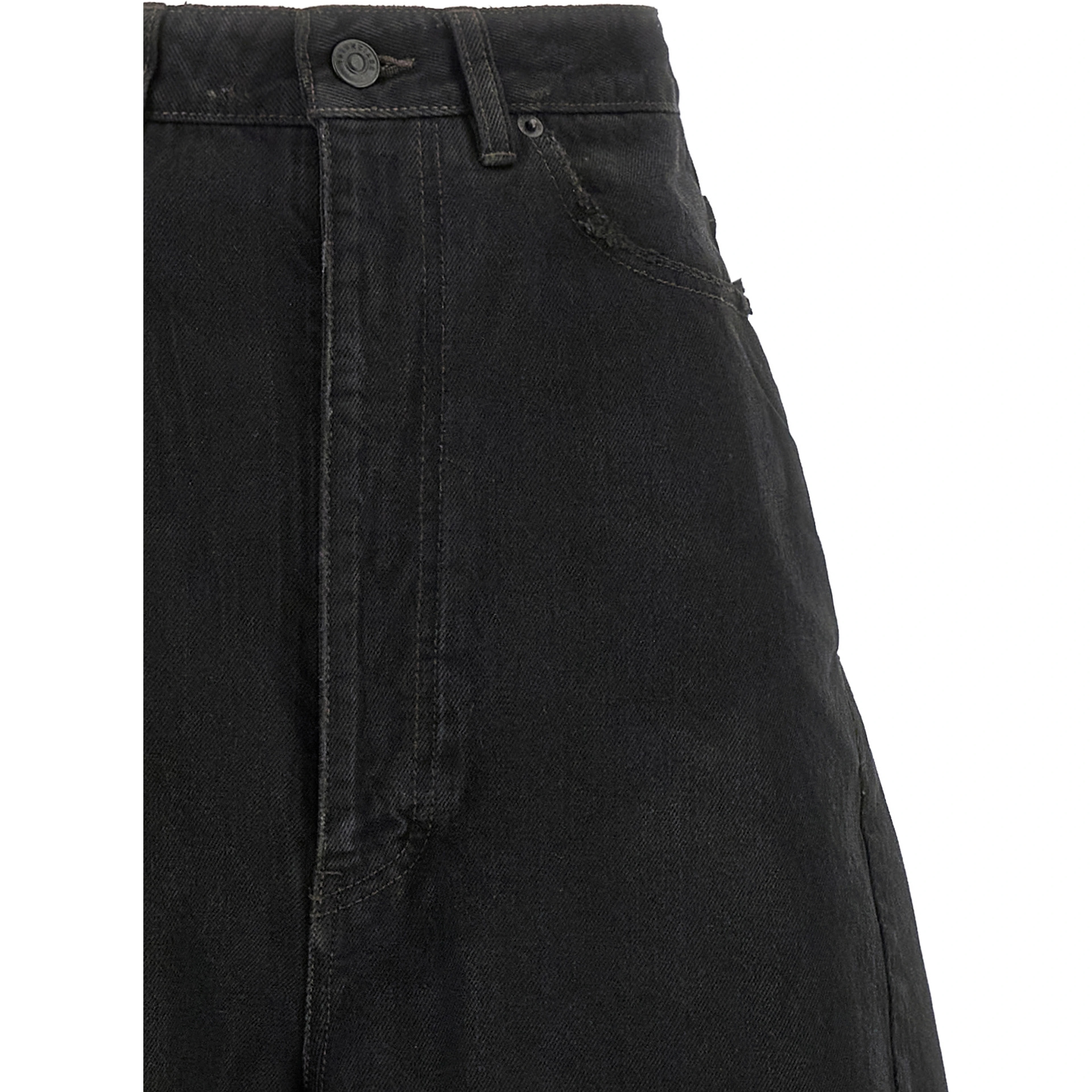 Black Cotton High-Waisted Jean