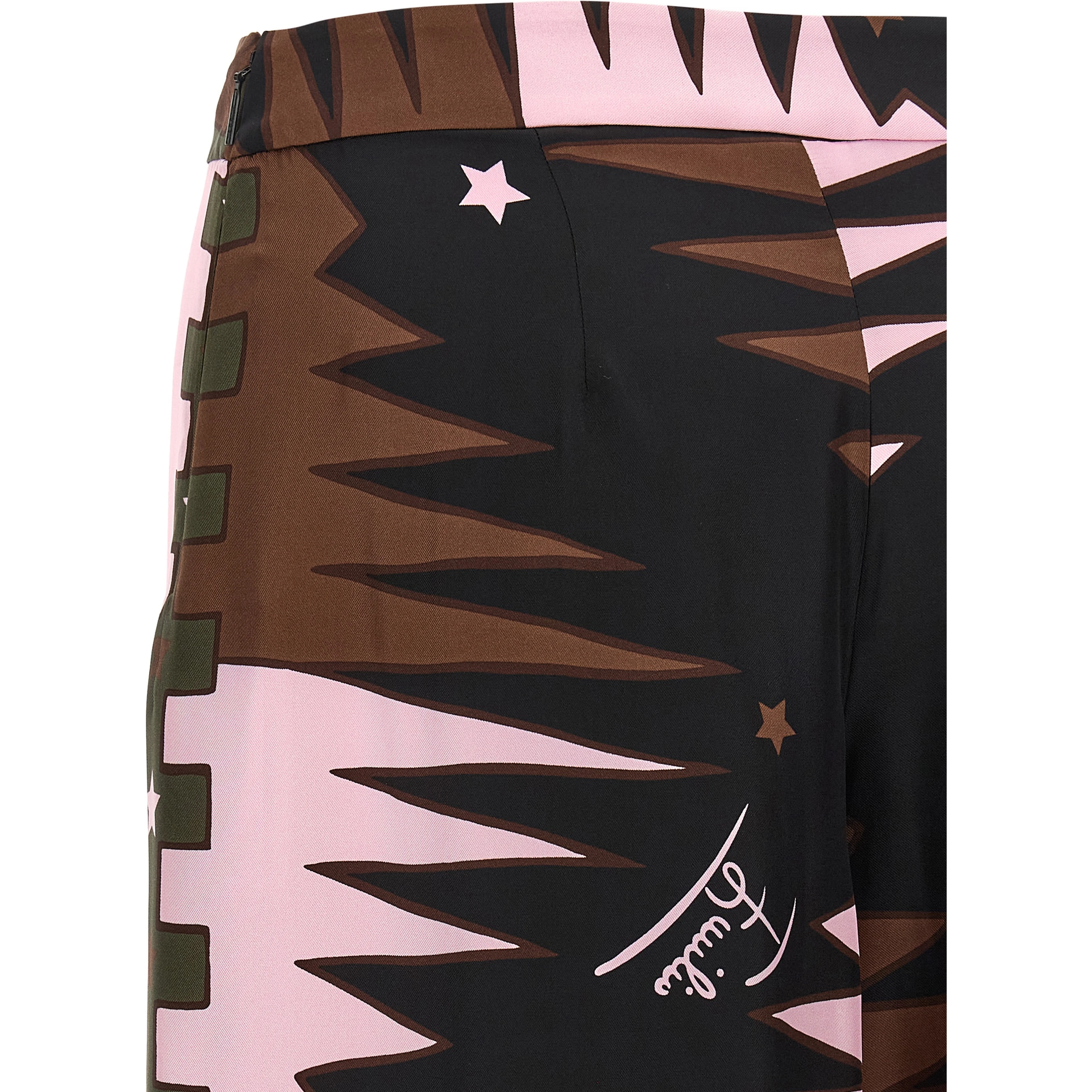 Multicolor Silk Casual Pants