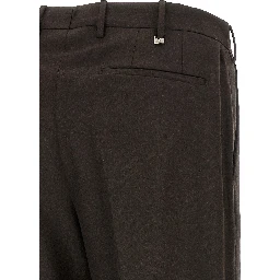 Brown Virgin Wool Dress Pants