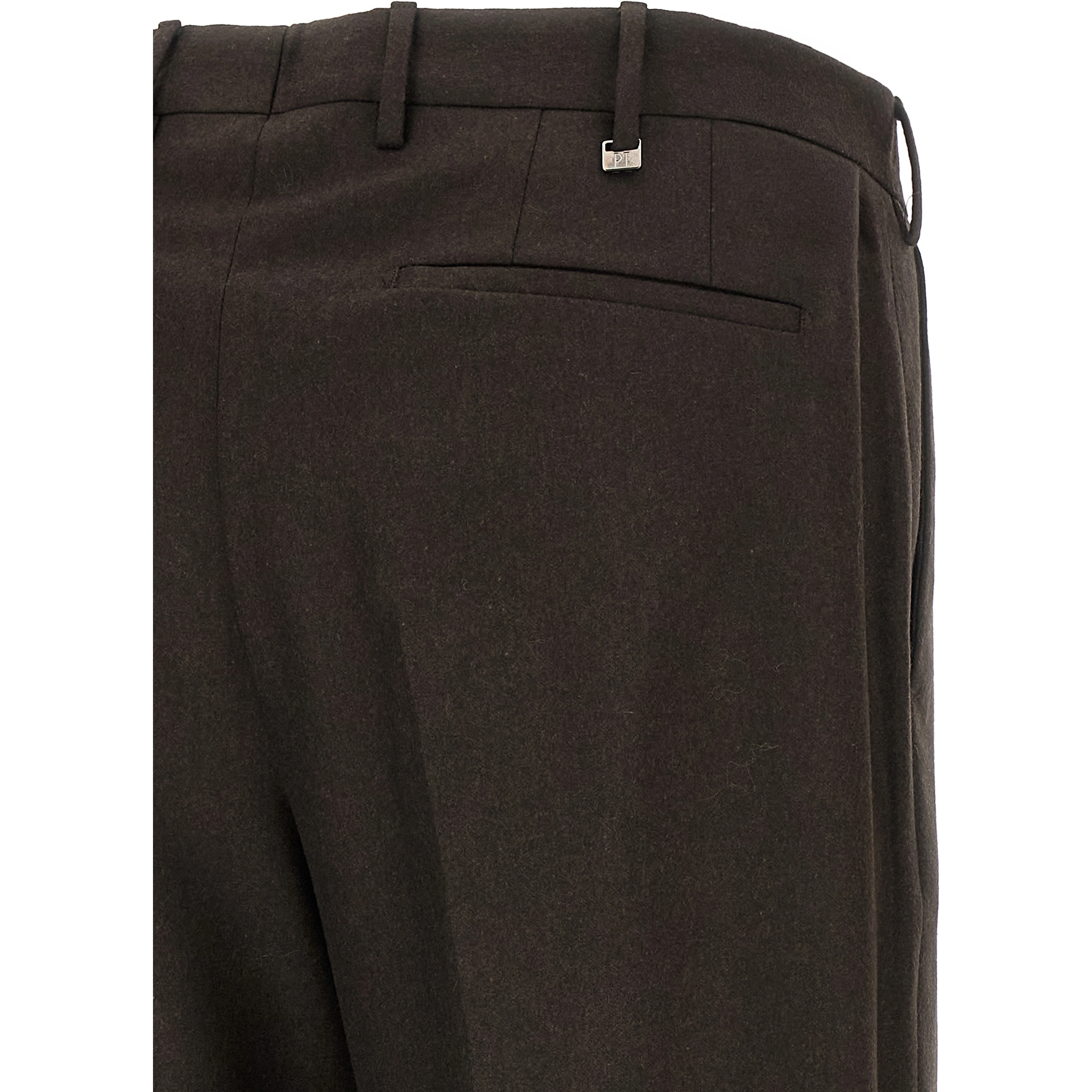 Brown Virgin Wool Dress Pants