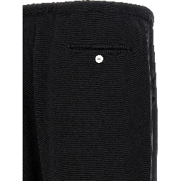 Black Cotton-Like Casual Pants