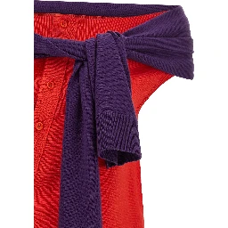 Red Wool Sleeveles T-Shirt