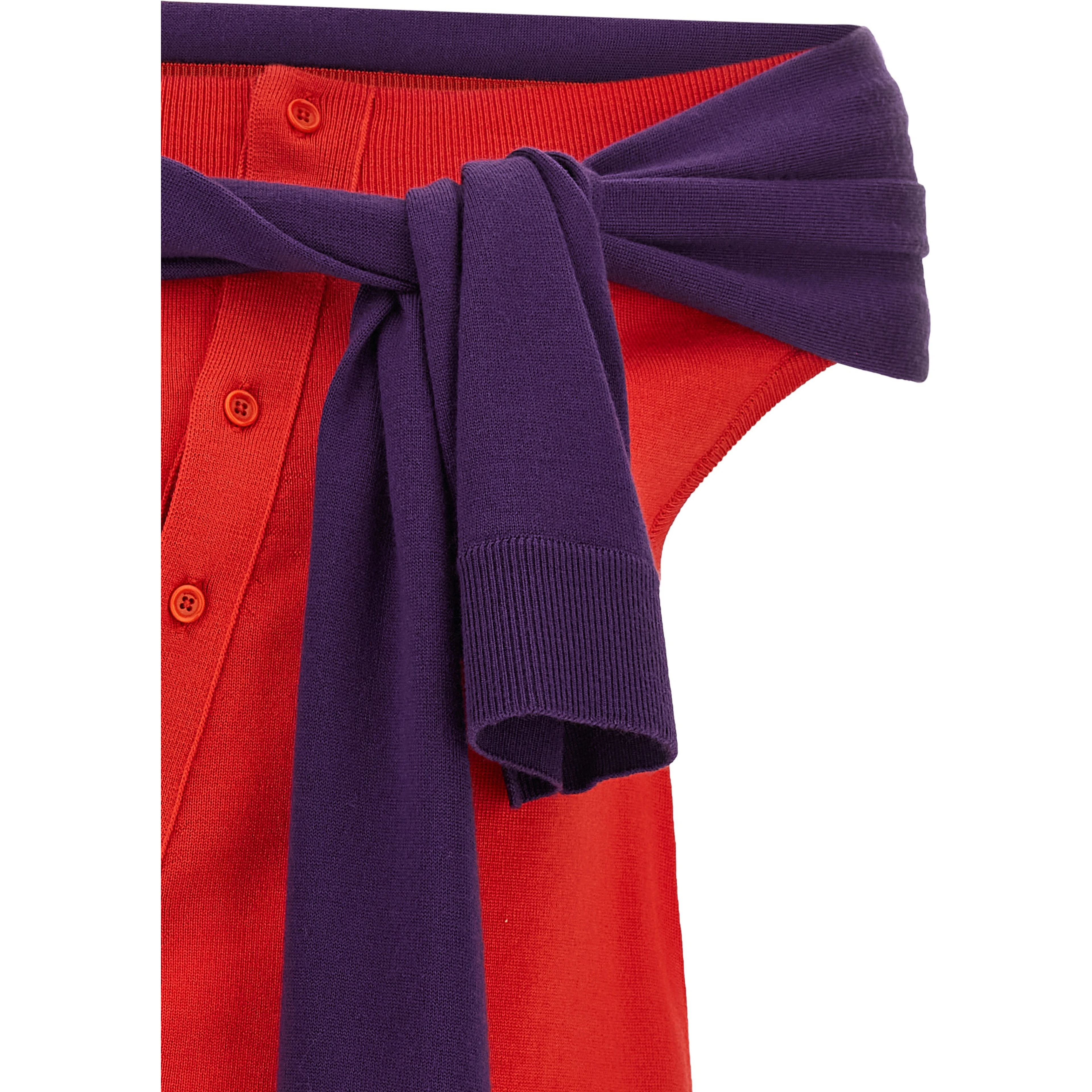 Red Wool Sleeveles T-Shirt