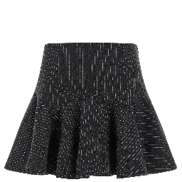 Gray Polyester Long Skirt