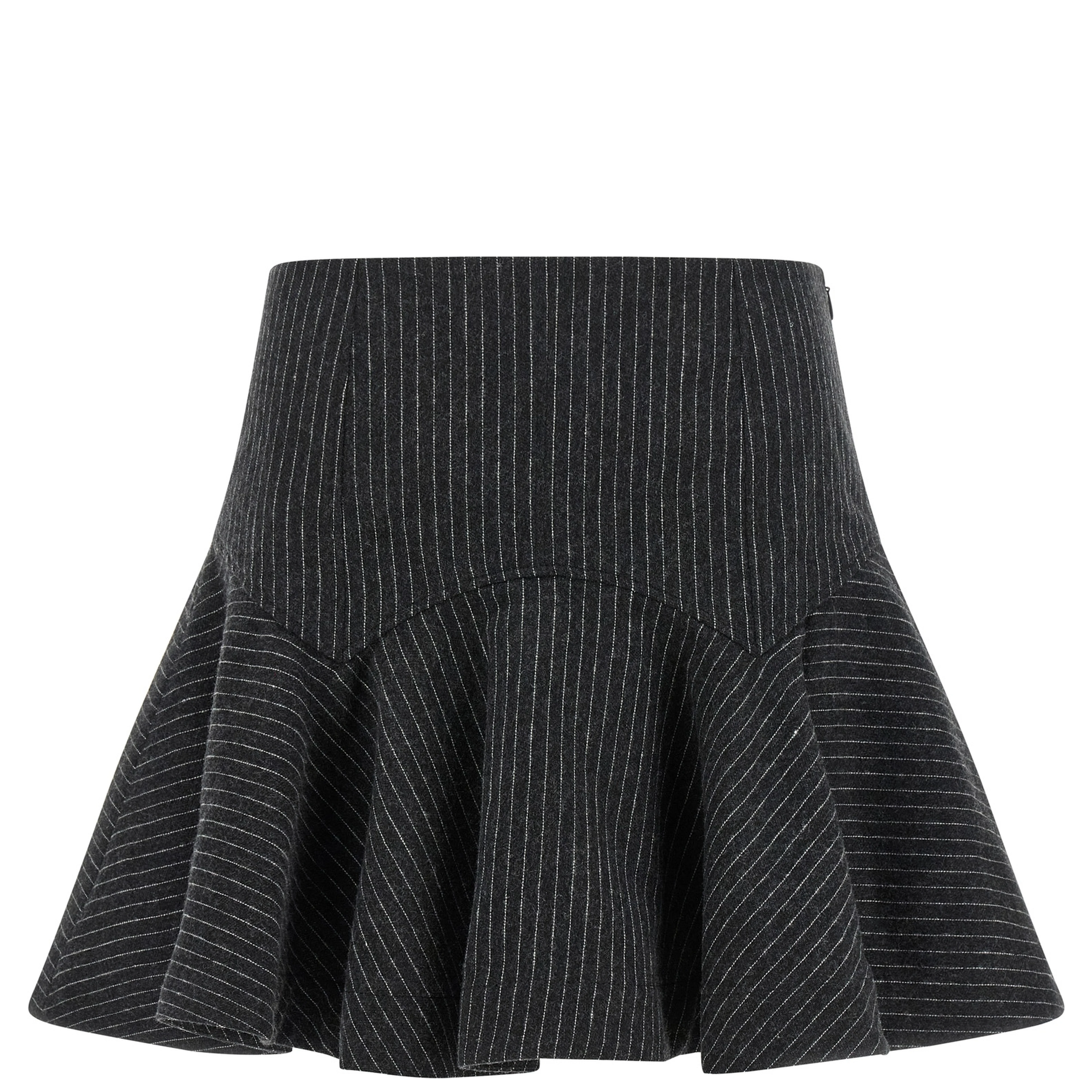 Gray Polyester Long Skirt