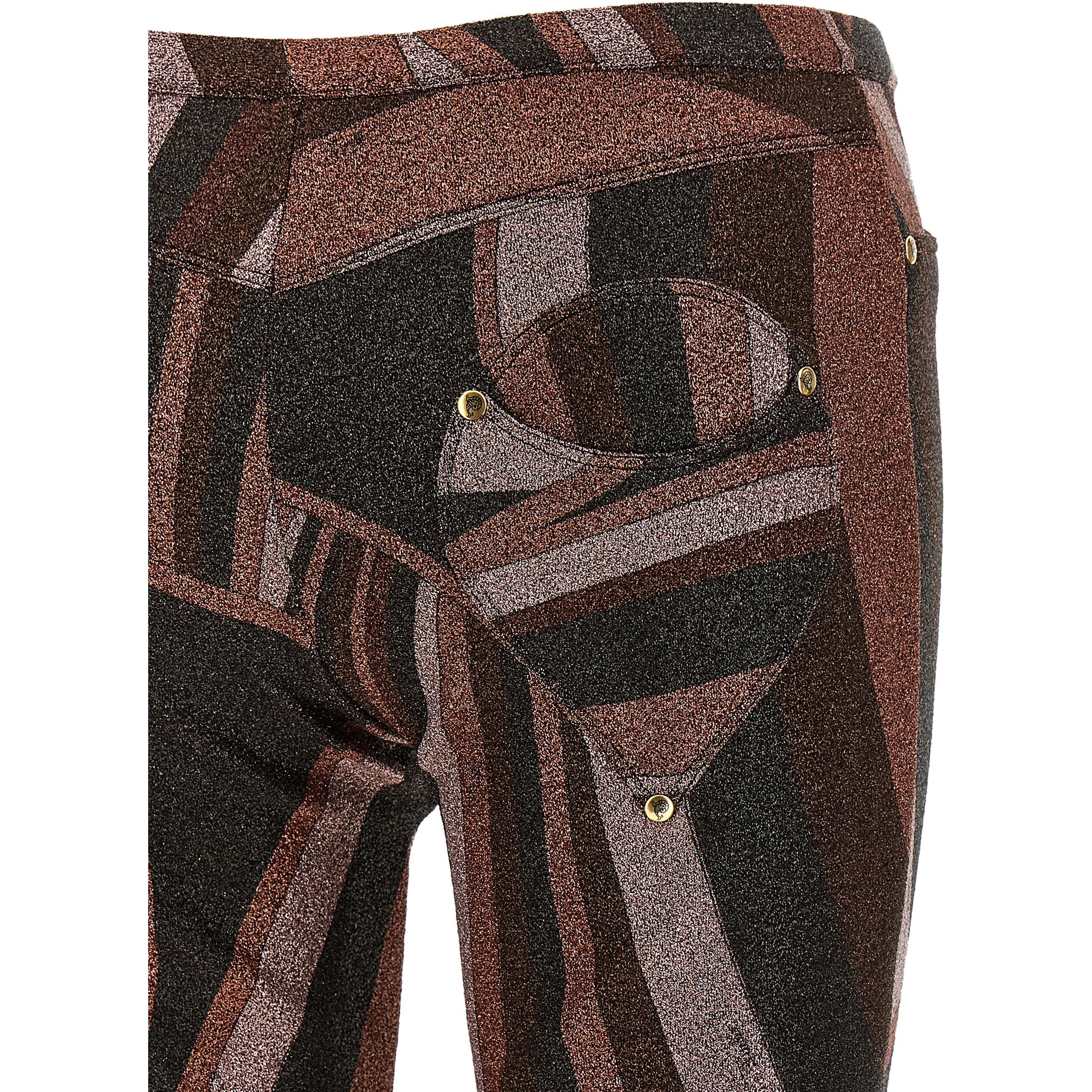 Bordeaux Polyamide Flared Pants