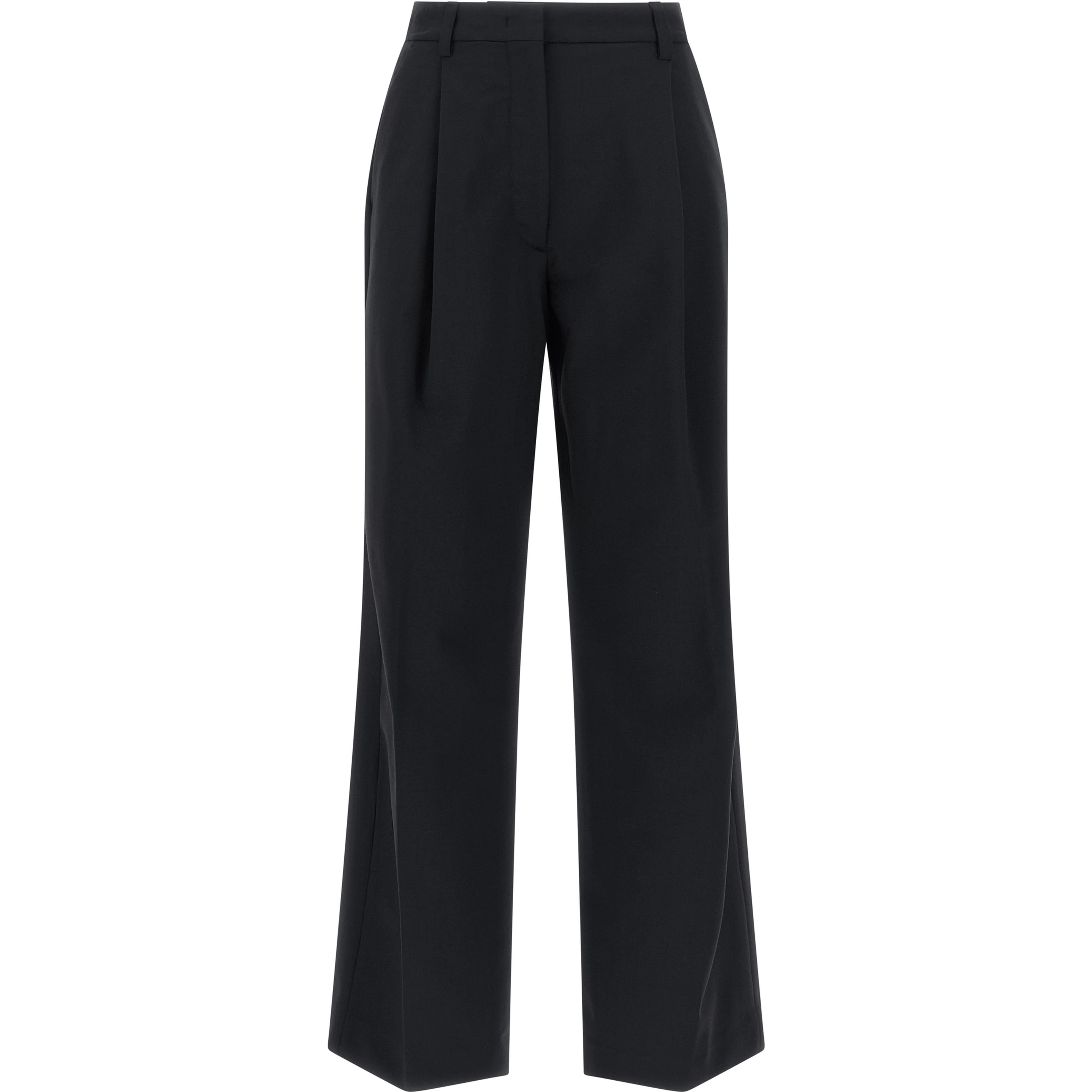 Blue Polyester Casual Pants