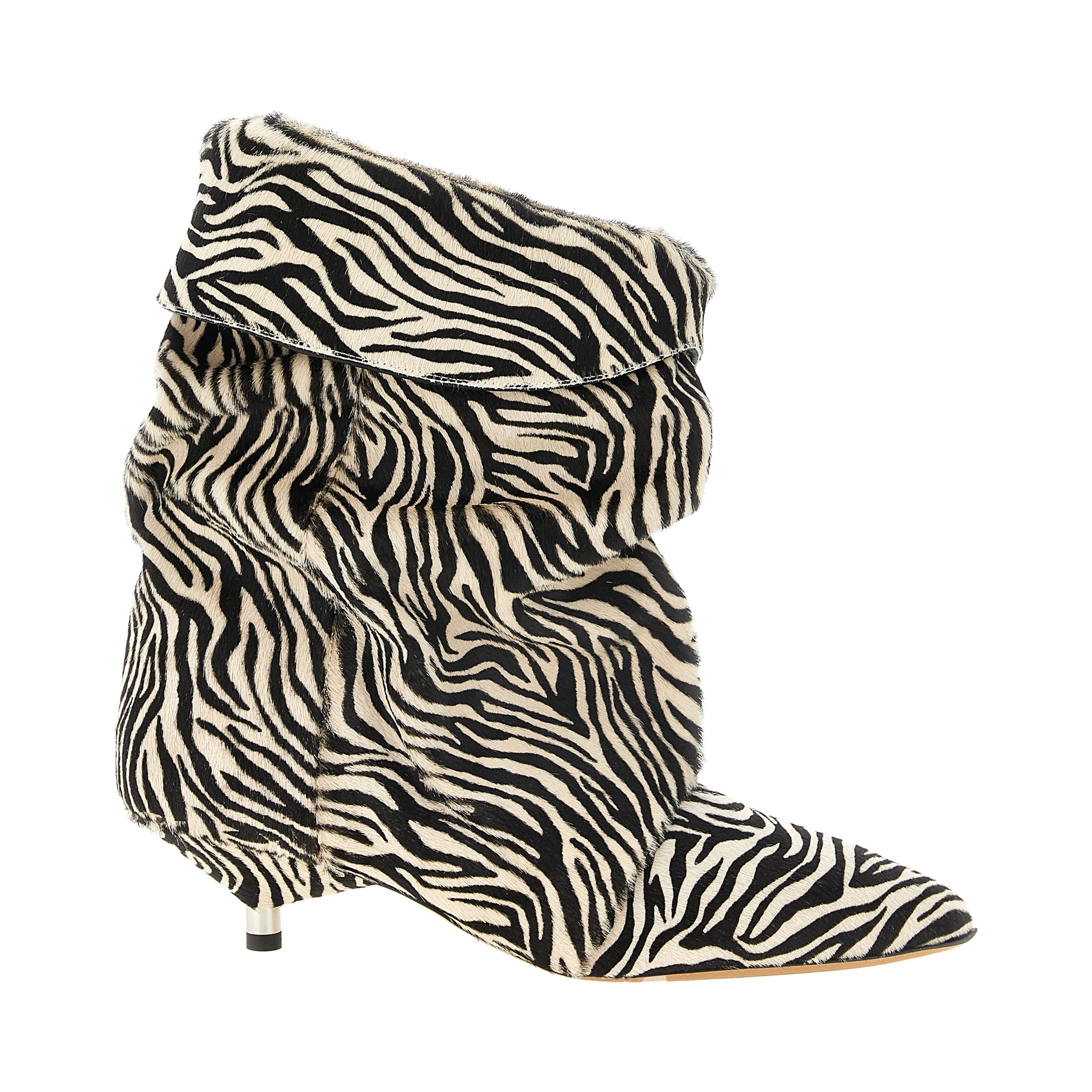 Bicolor Cowhide Ankle Boots