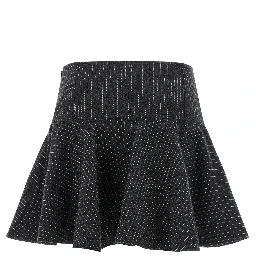 Gray Polyester Long Skirt