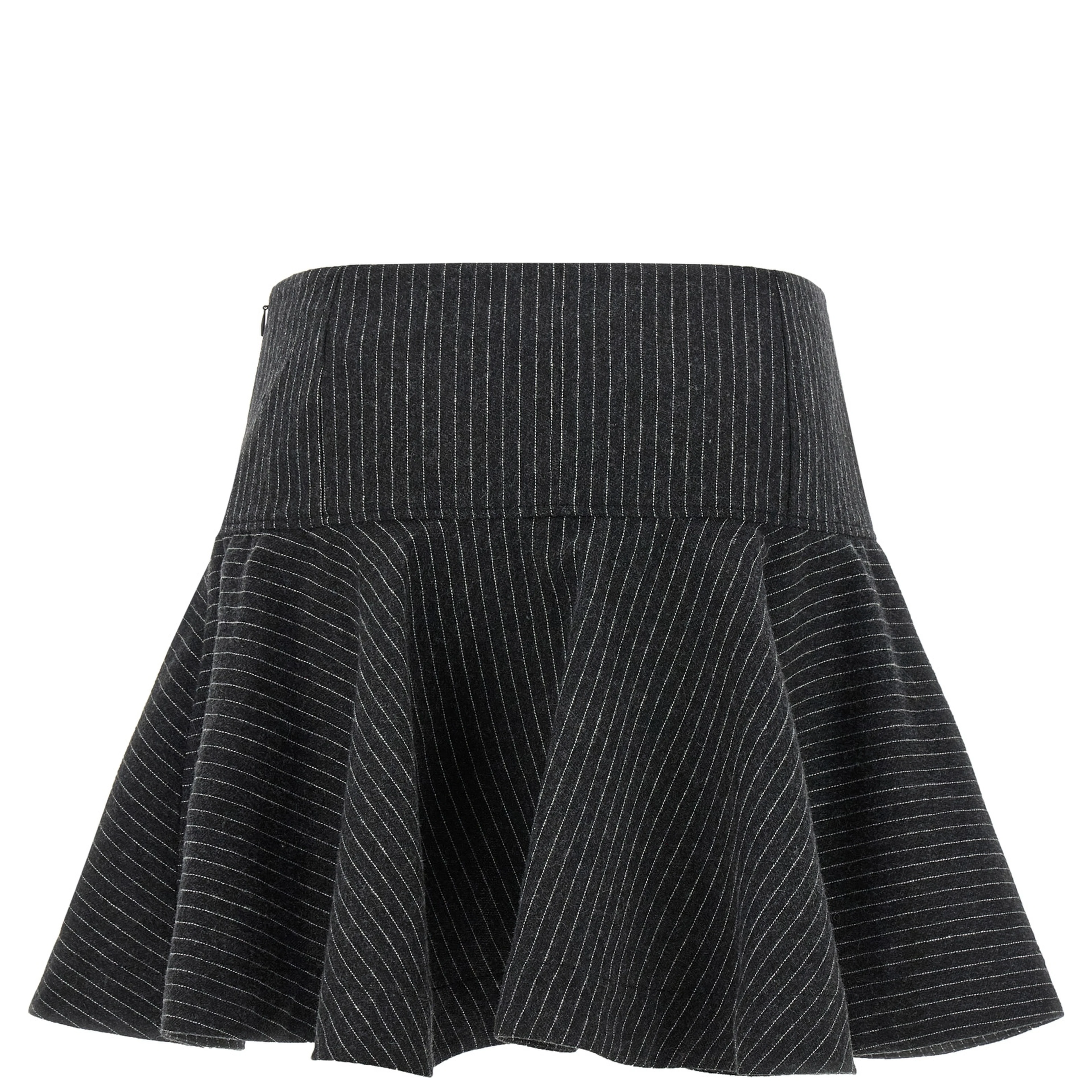 Gray Polyester Long Skirt