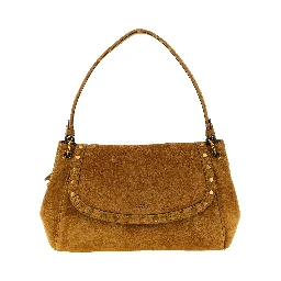 Beige Calfskin Shoulder Bag