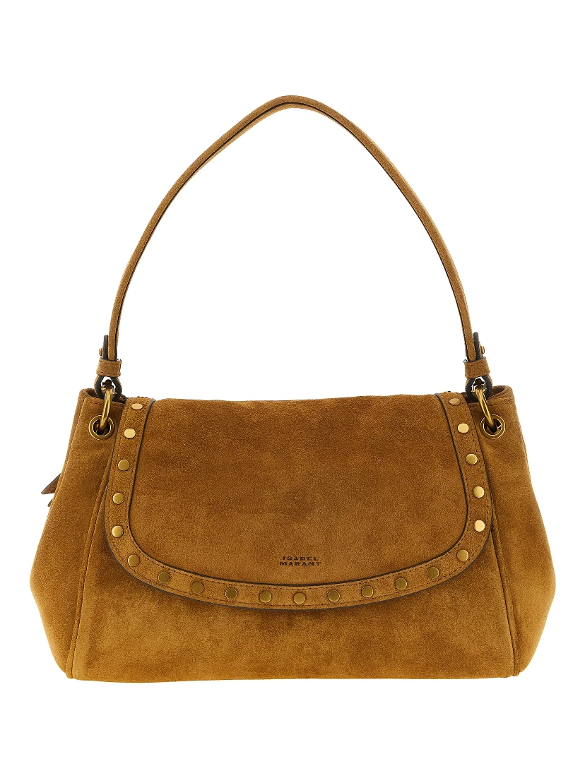 Beige Calfskin Shoulder Bag
