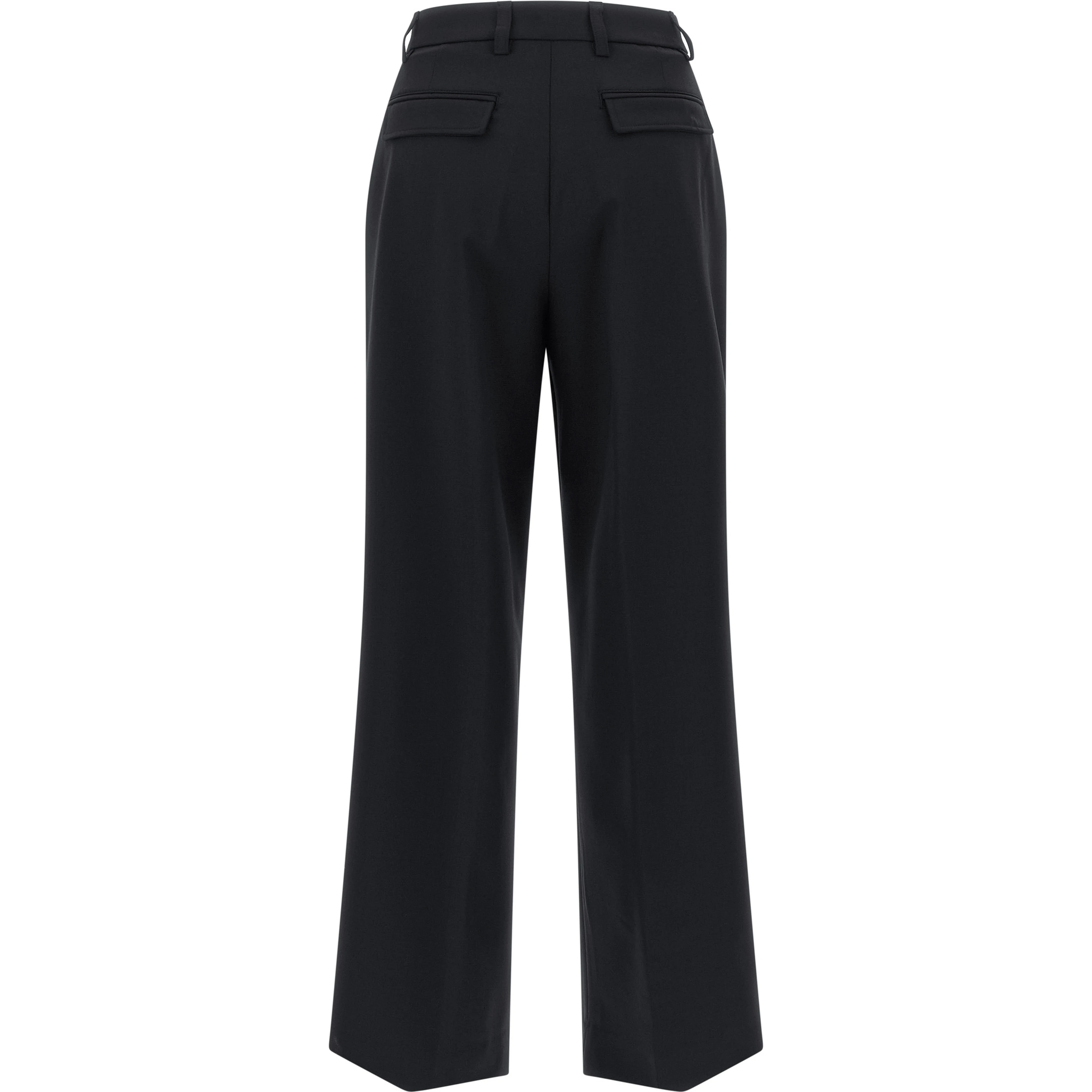Blue Polyester Casual Pants