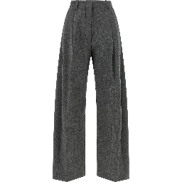 Gray Polyester Dress Pants