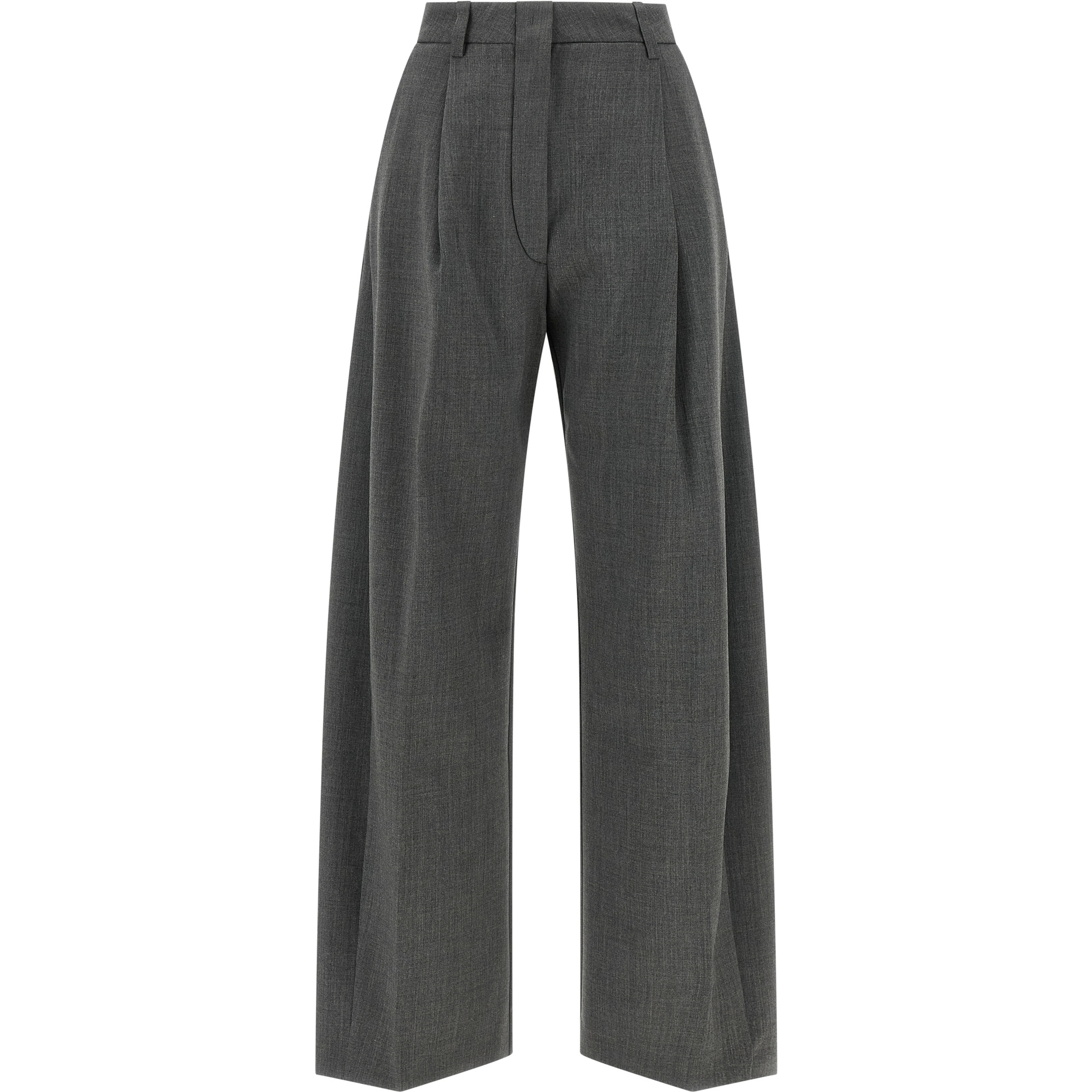 Gray Polyester Dress Pants