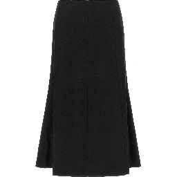 Black Polyamide Midi Skirt