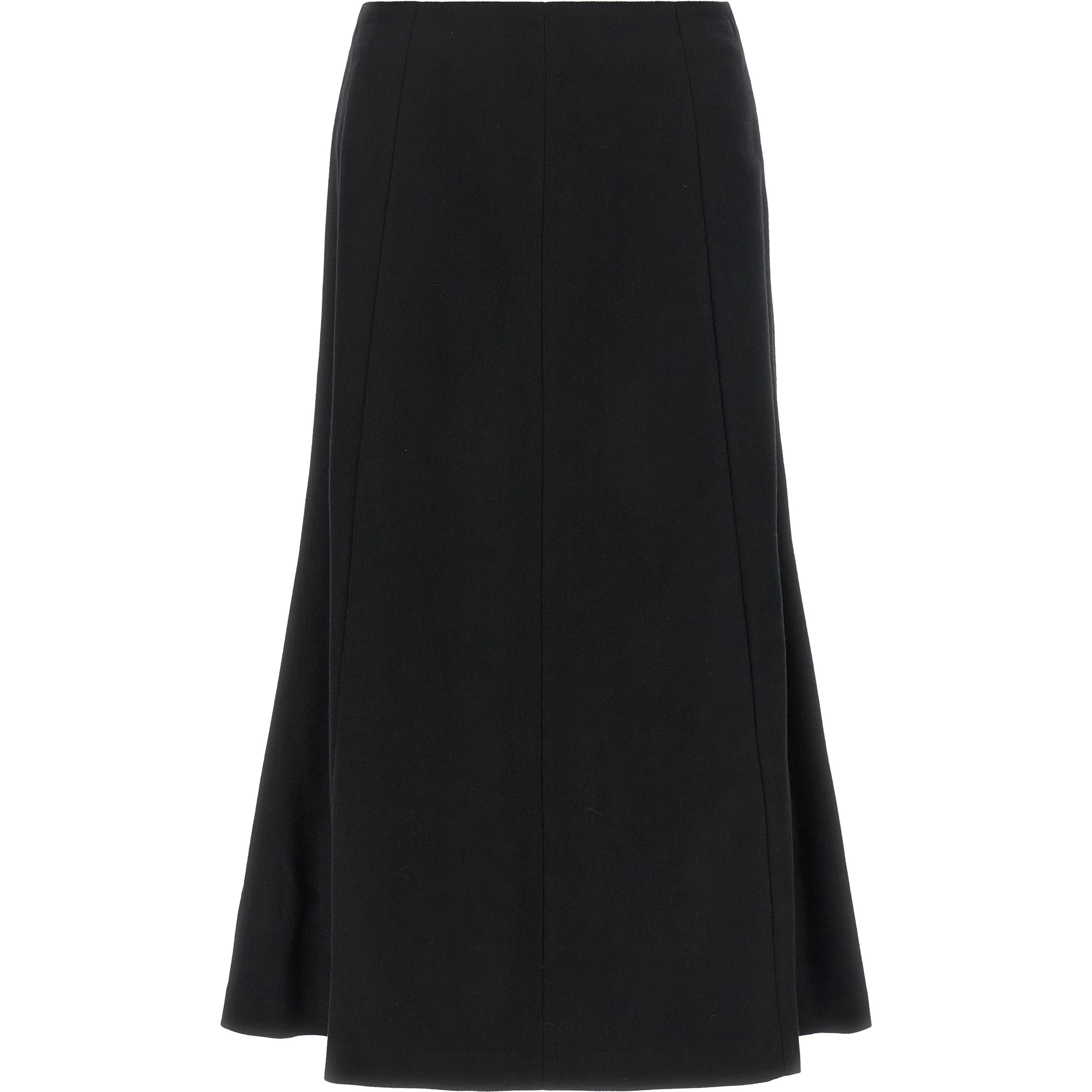 Black Polyamide Midi Skirt