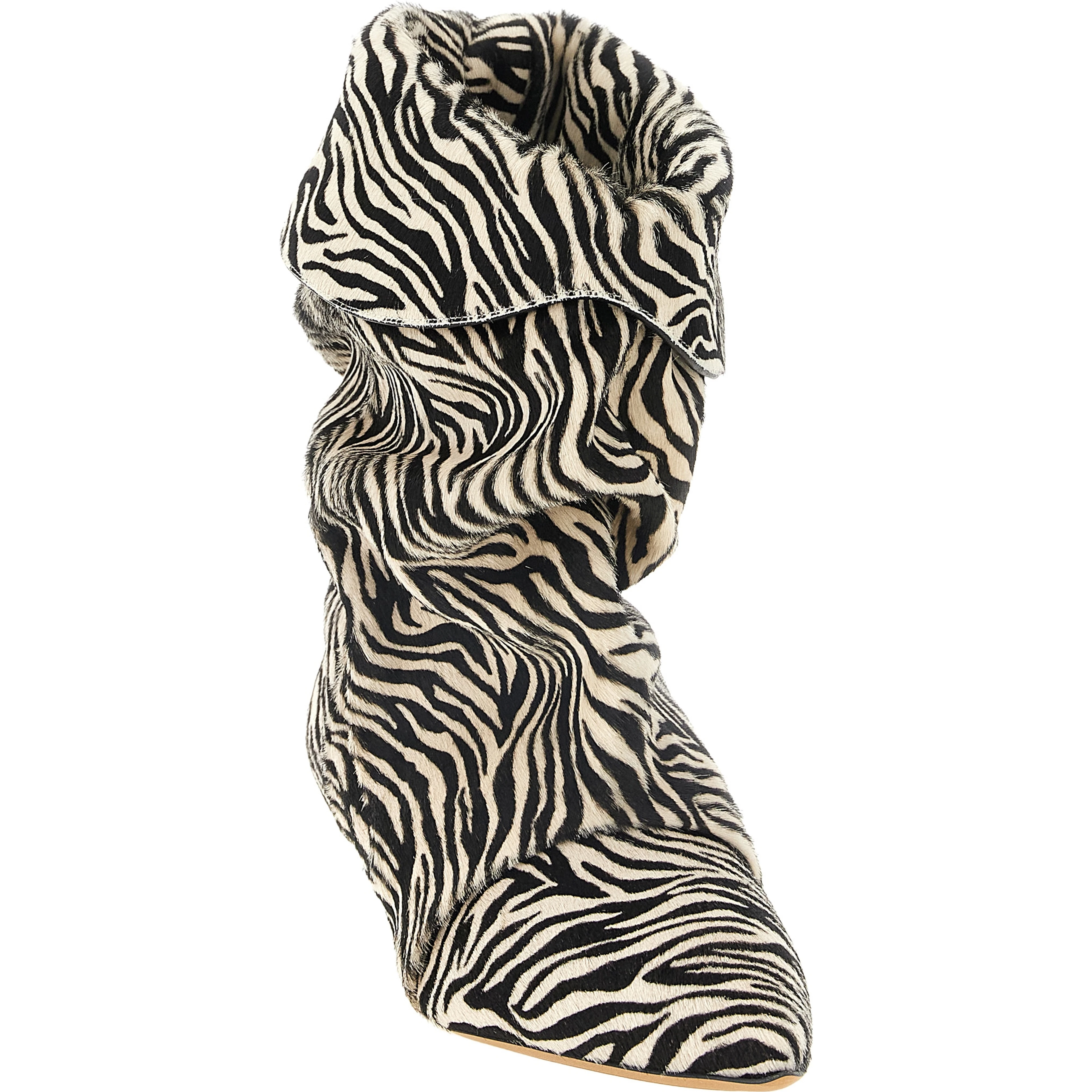 Bicolor Cowhide Ankle Boots