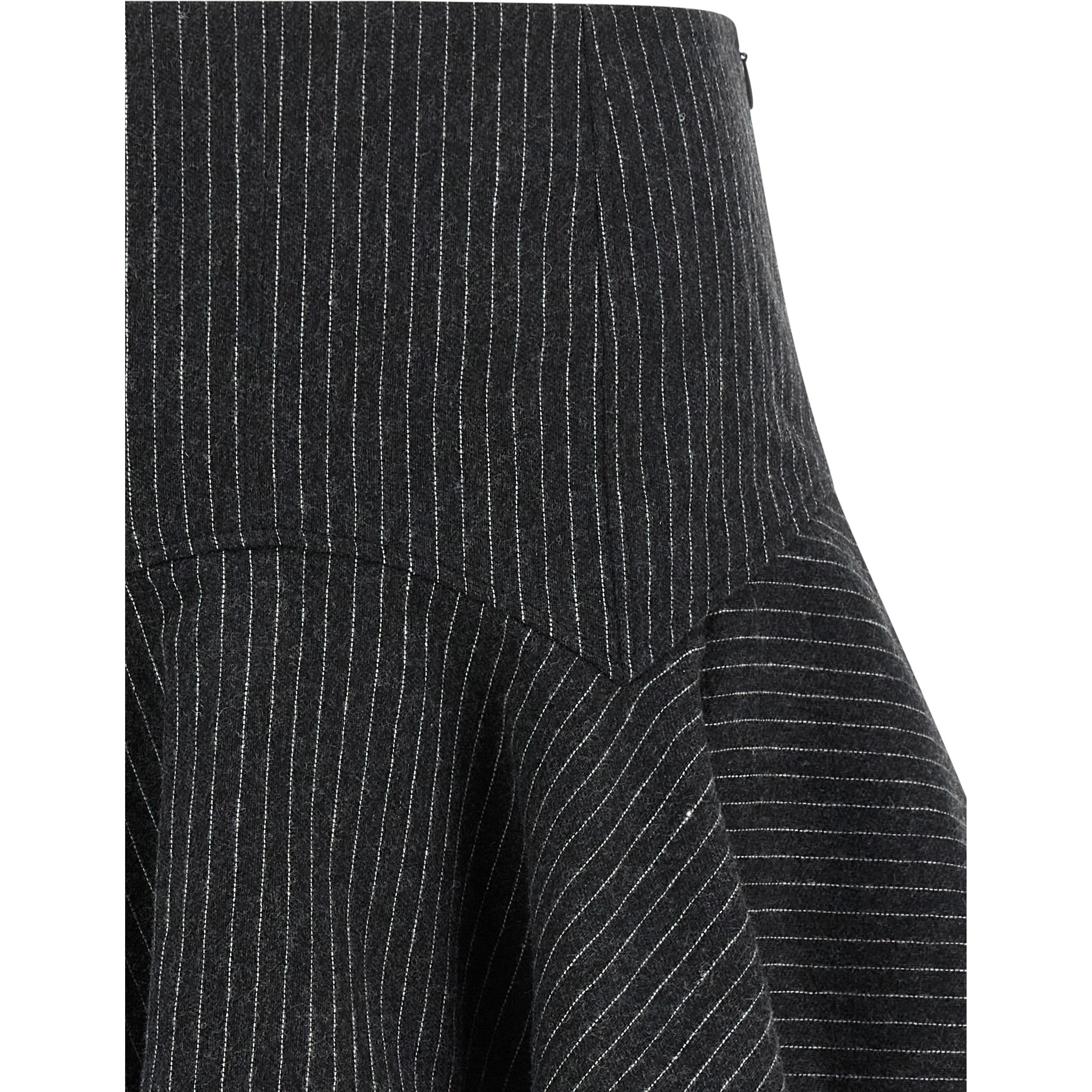 Gray Polyester Long Skirt