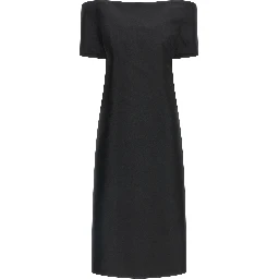 Black Silk Midi Dress
