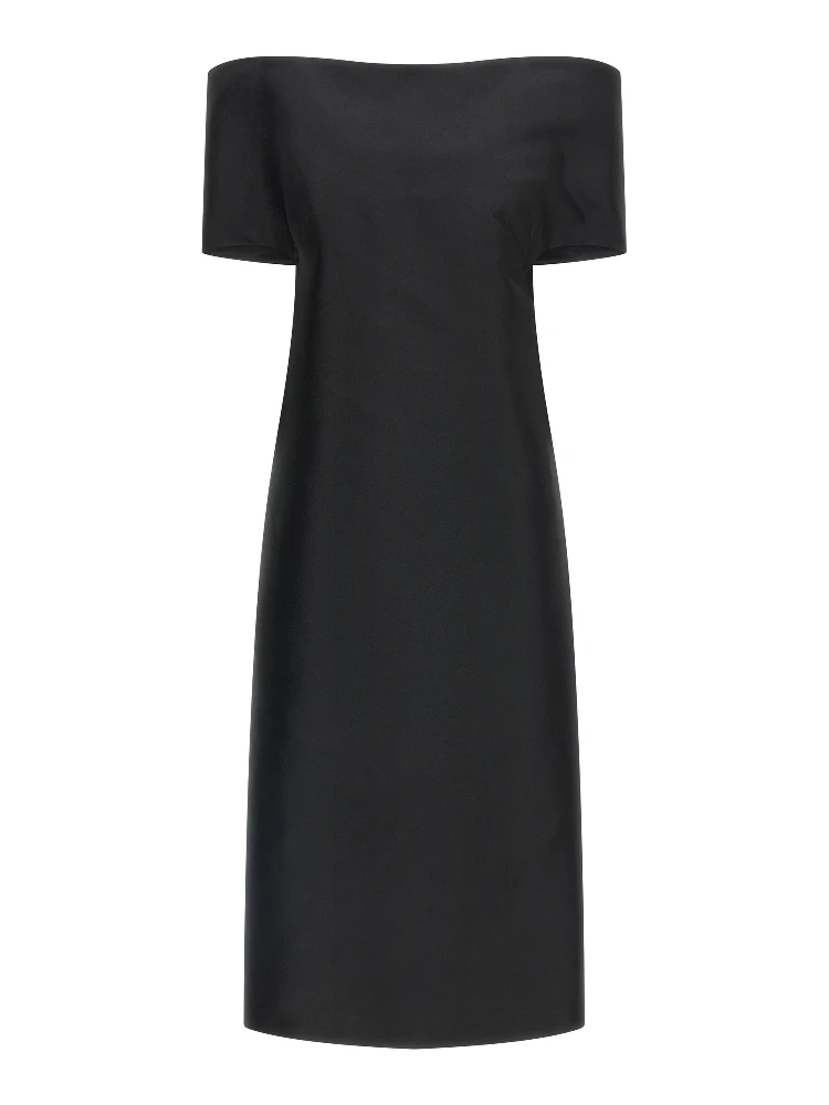 Black Silk Midi Dress