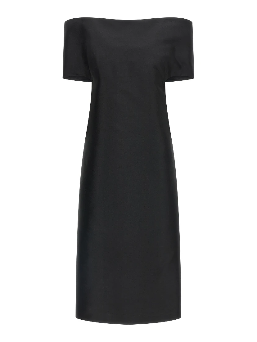 Black Silk Midi Dress