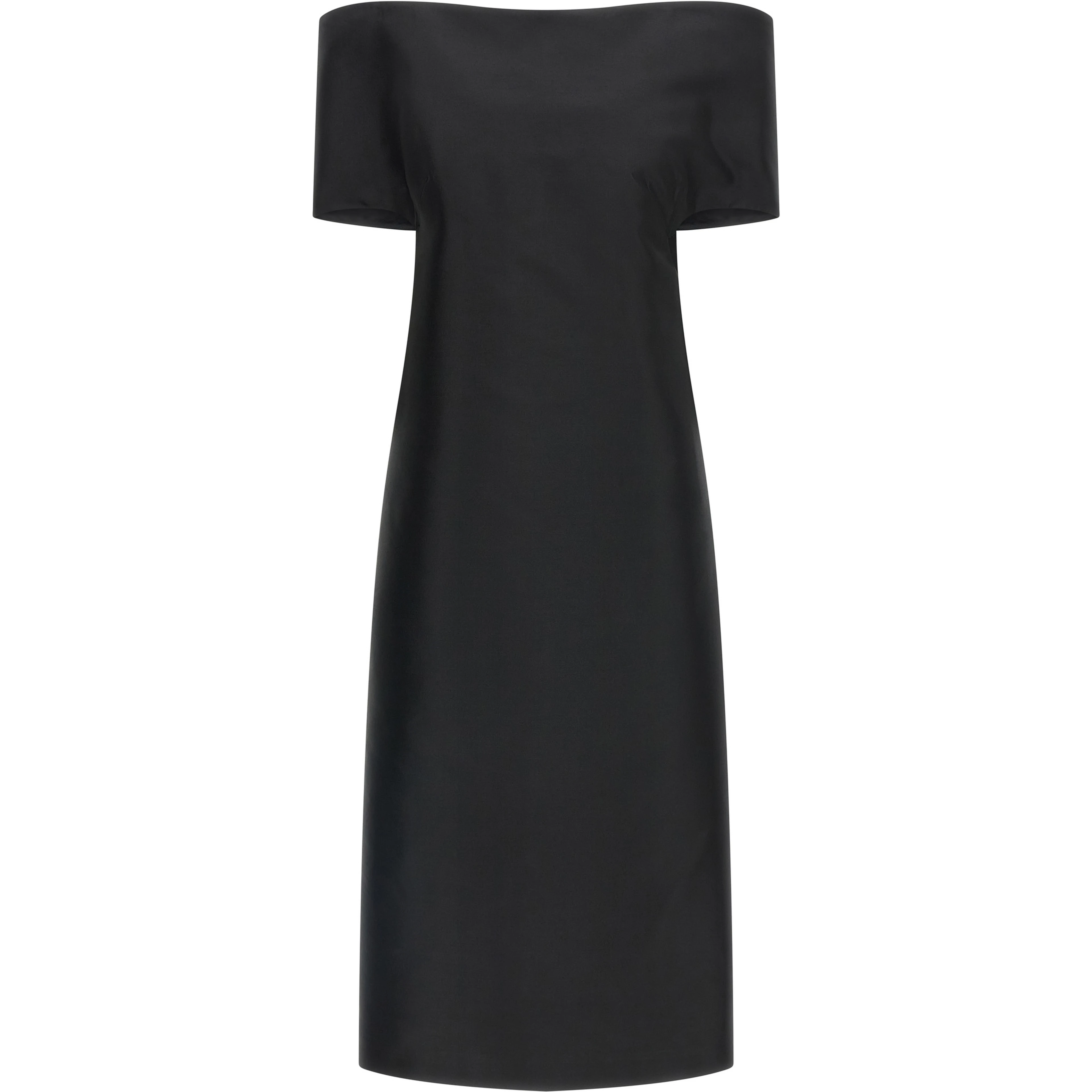 Black Silk Midi Dress