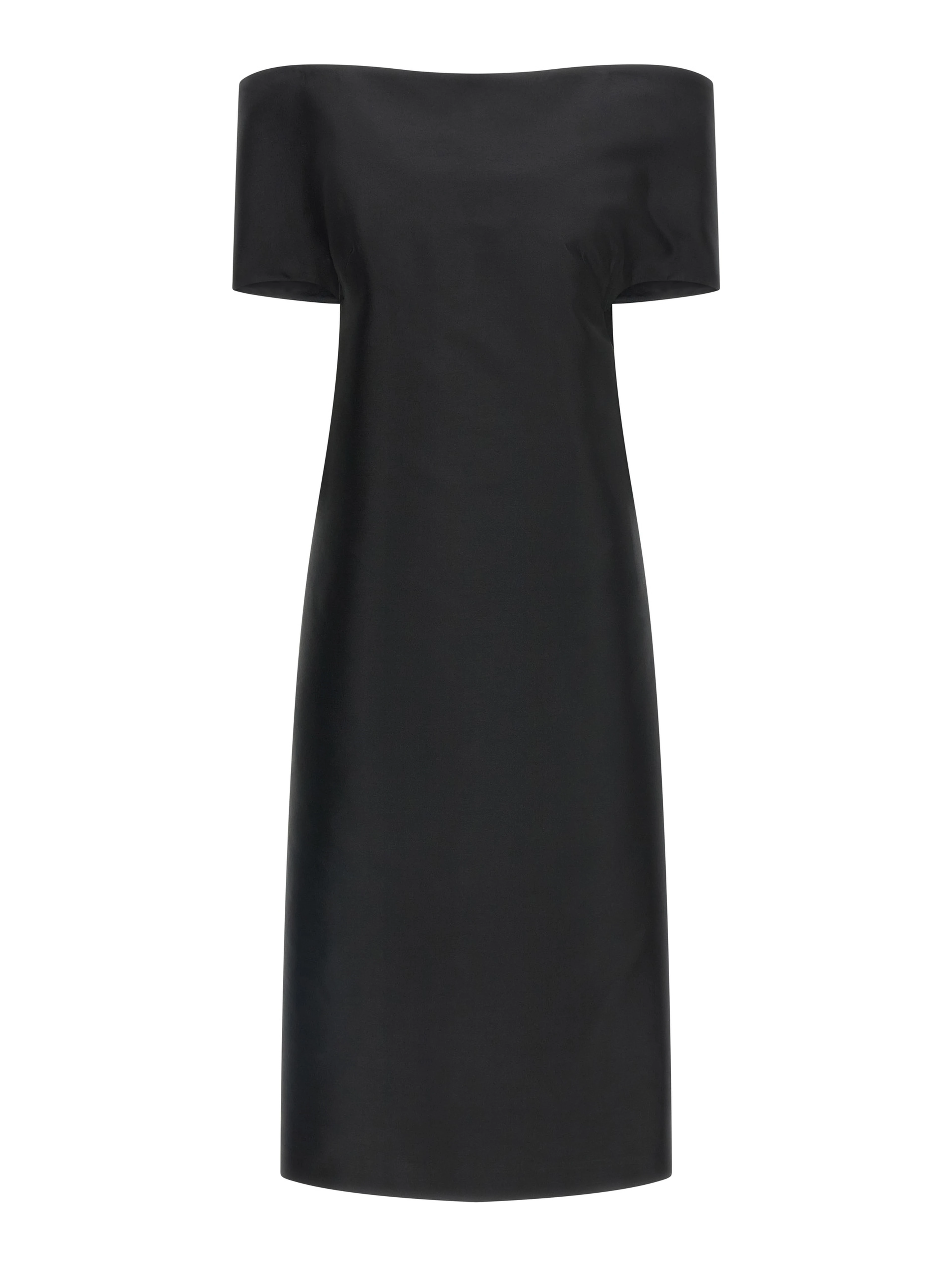 Black Silk Midi Dress