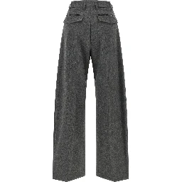 Gray Polyester Dress Pants