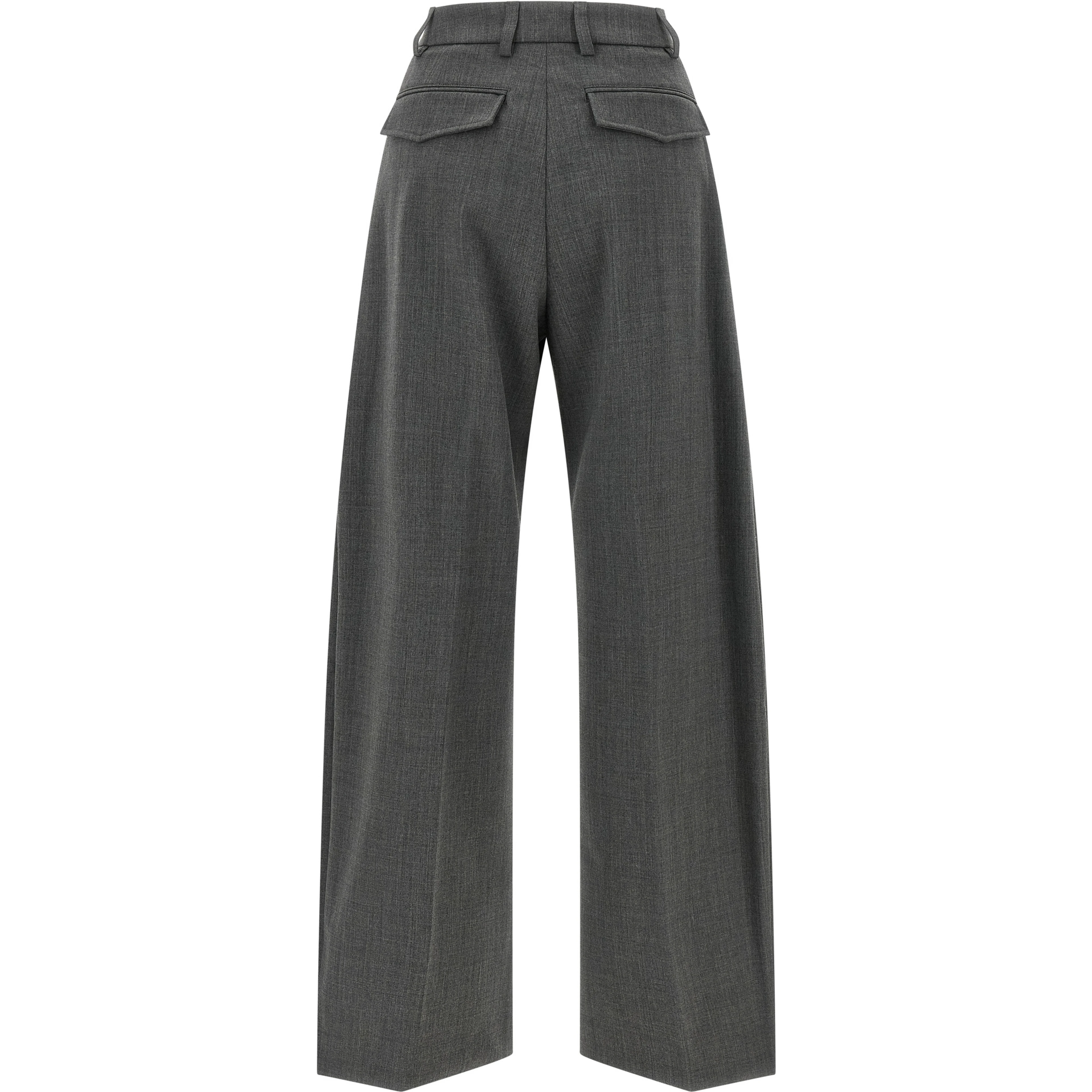 Gray Polyester Dress Pants