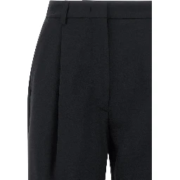 Blue Polyester Casual Pants