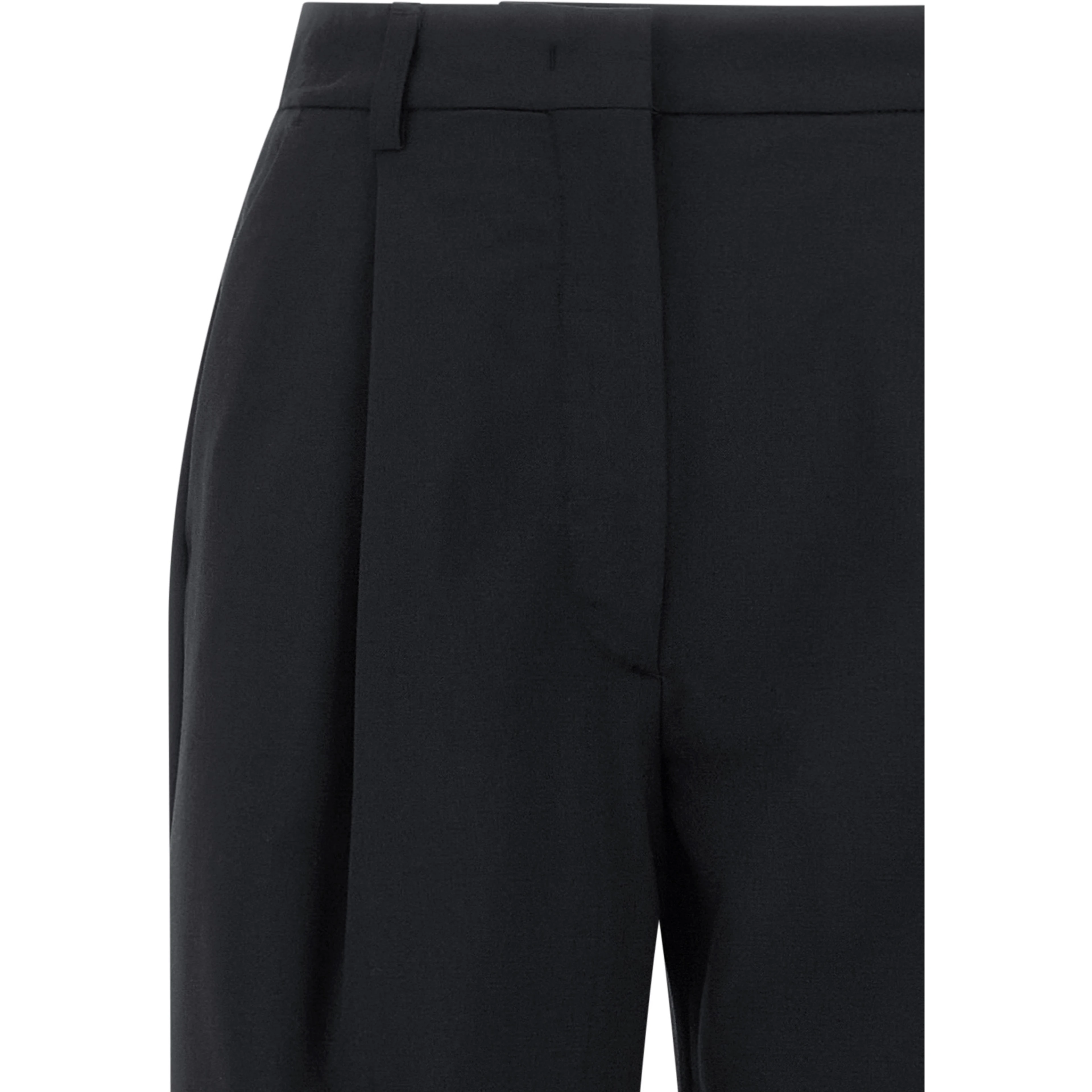 Blue Polyester Casual Pants