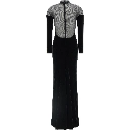Black Polyester Long Dress