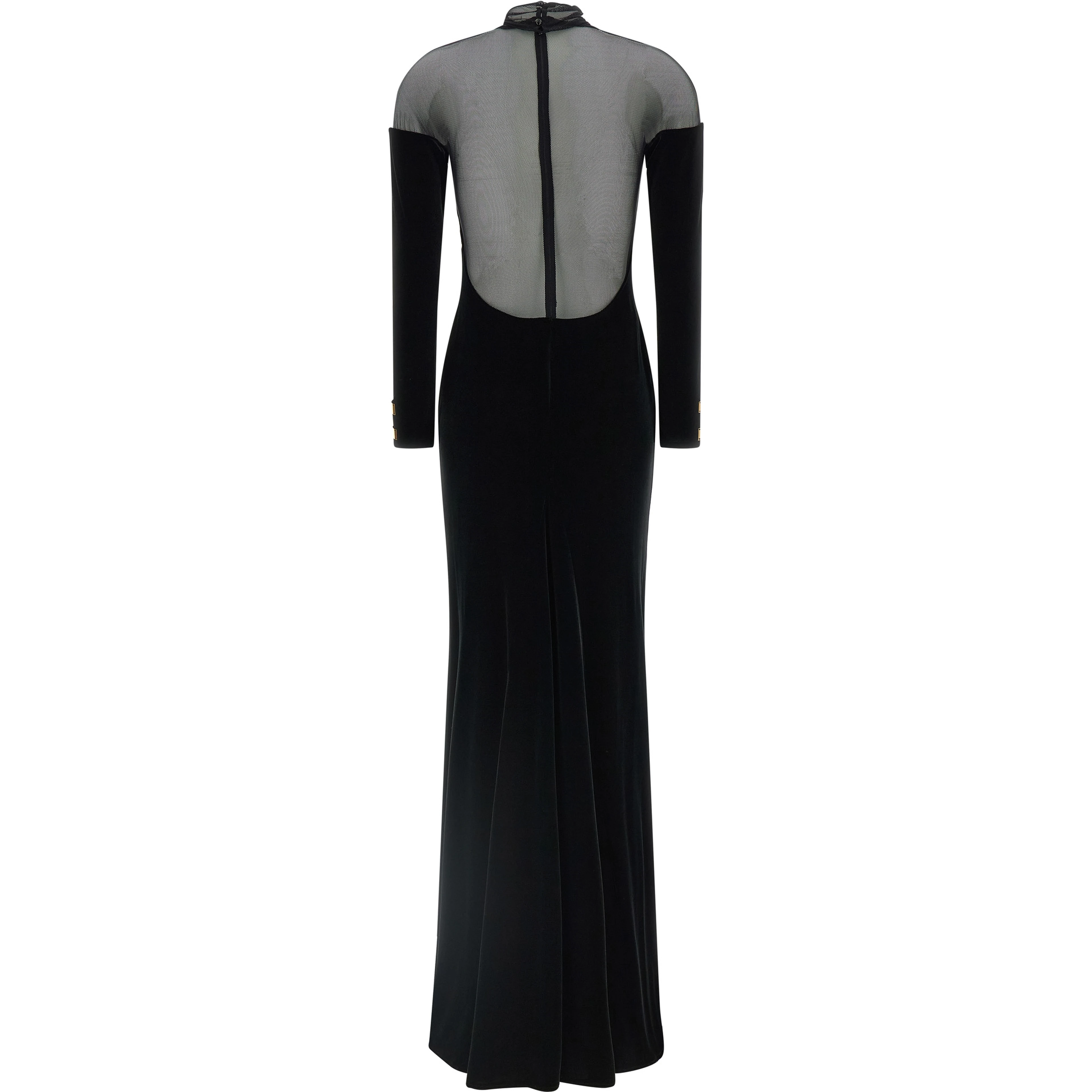 Black Polyester Long Dress