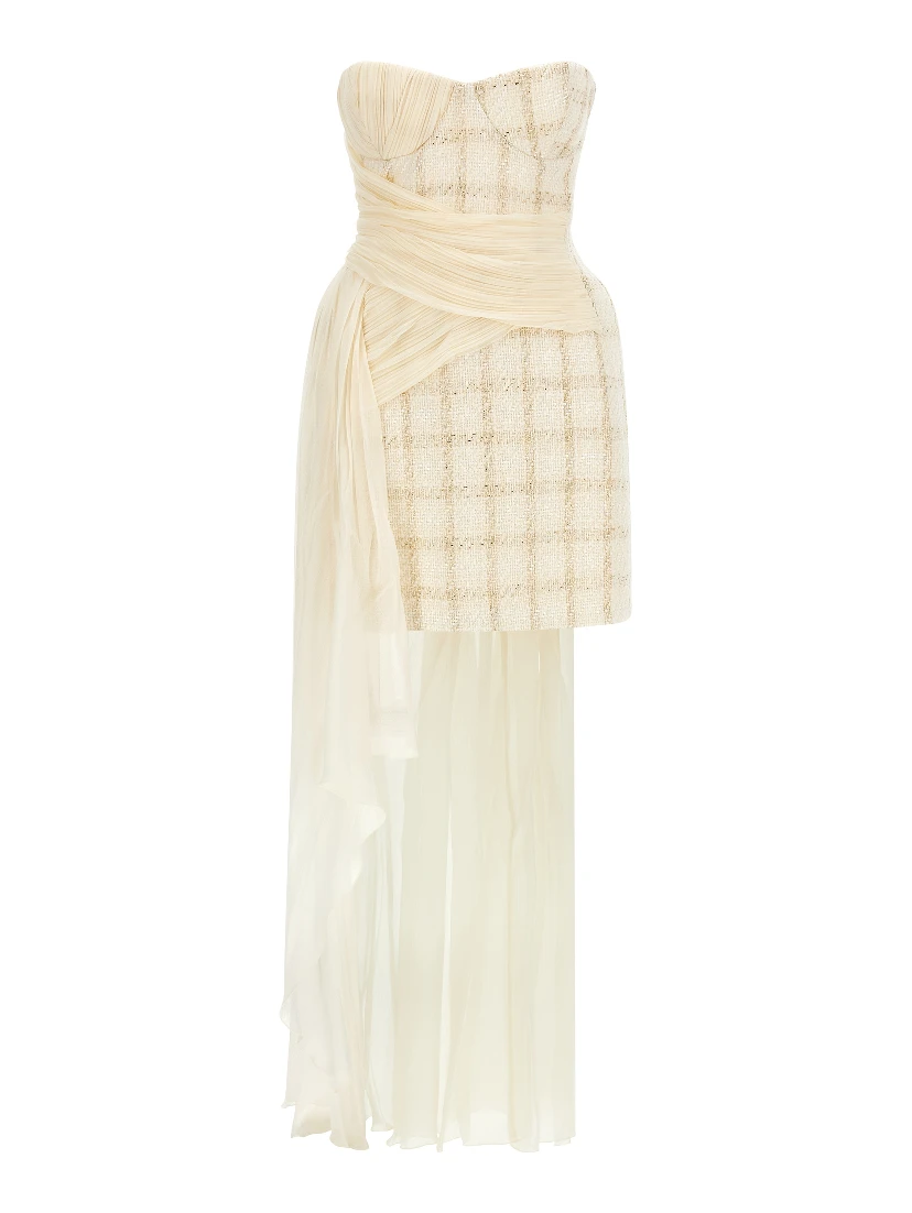 White Virgin Wool Short Dress