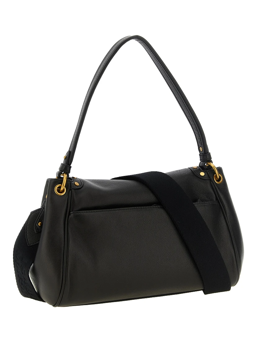 Black Lamb Leather Shoulder Bag