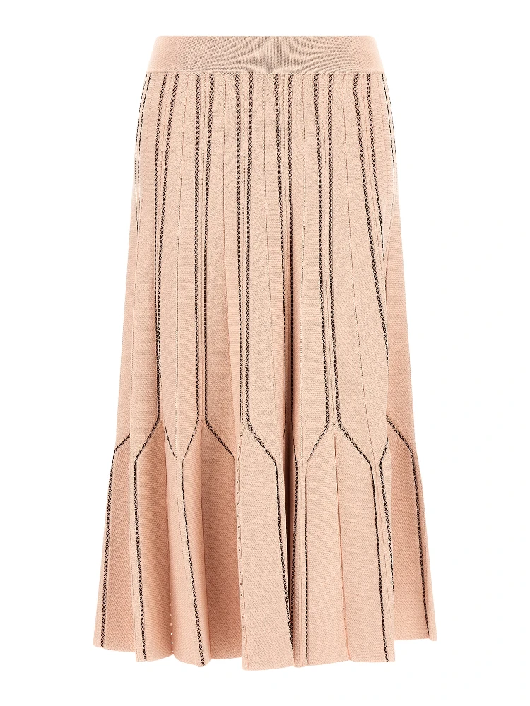 Multicolor Viscose Midi Skirt