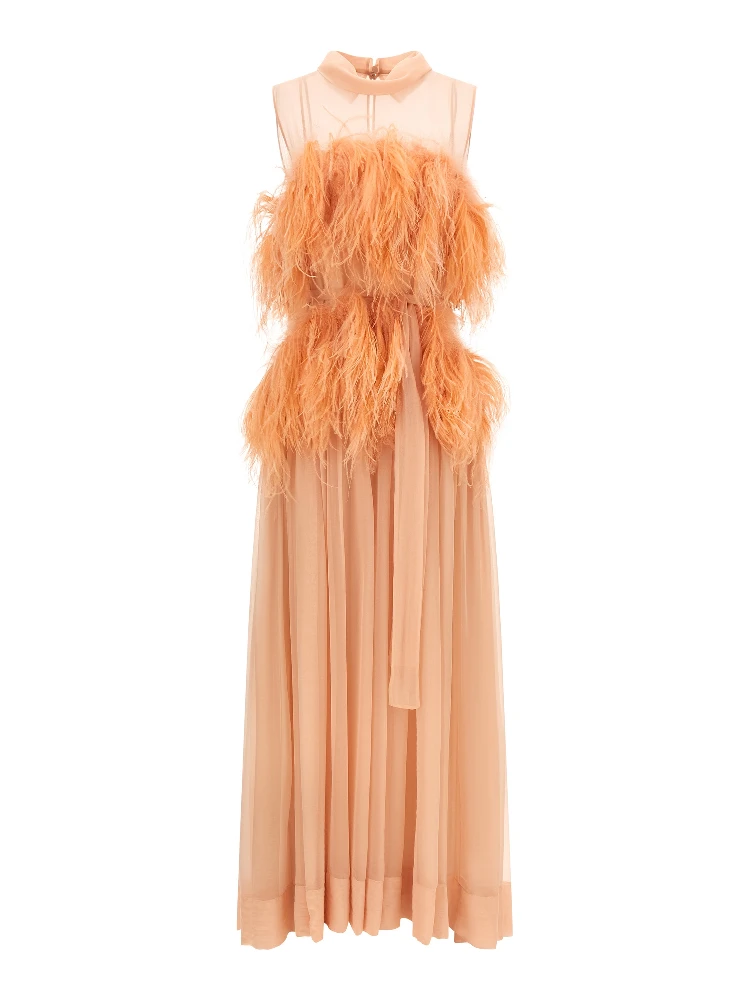 Multicolor Silk Long Dress