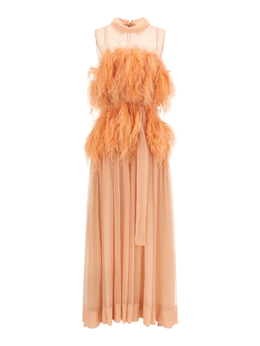 Multicolor Silk Long Dress