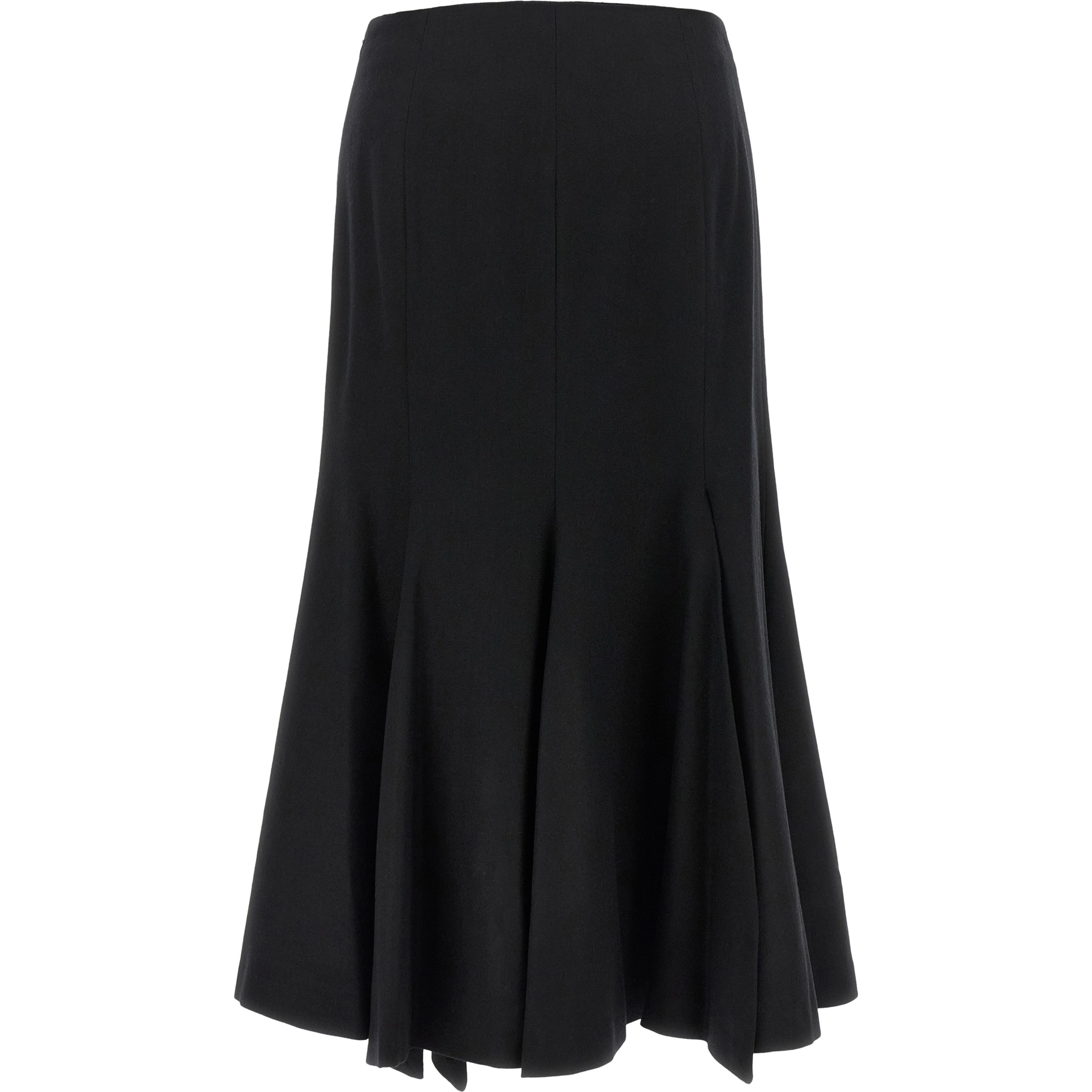 Black Polyamide Midi Skirt